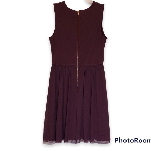 Xhilaration for Target Maroon with Floral Embroidery Sleeveless Dress Size Med - Picture 2 of 10